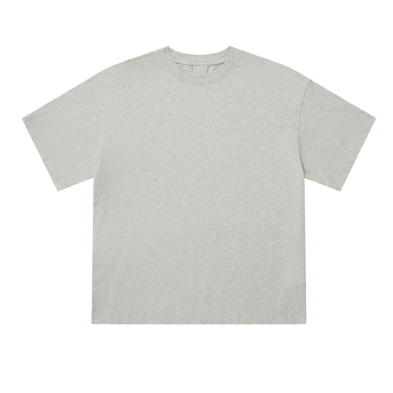 Big-name Pure Cotton Solid-color Crewneck T-shirt For Men High Quality