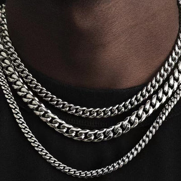 Six-Sided Polished Hip-Hop Style Mens Stainless Steel Chain