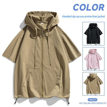 High-street Couple-matching Summer Shirt Cardigan Jacket Short-sleeve T-shirt