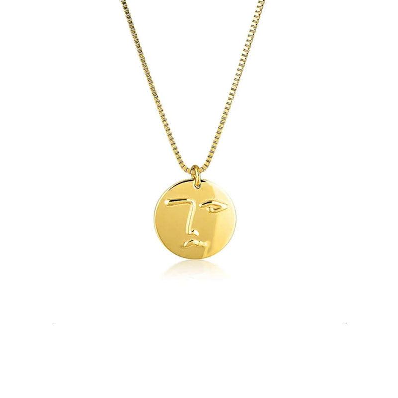 Women's Vintage Statement Gold Coin Necklace