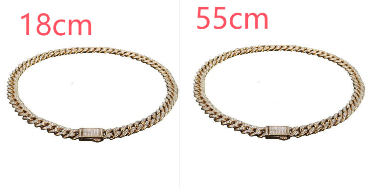 Stainless Steel Titanium Steel Cuban Chain Necklace Bracelet