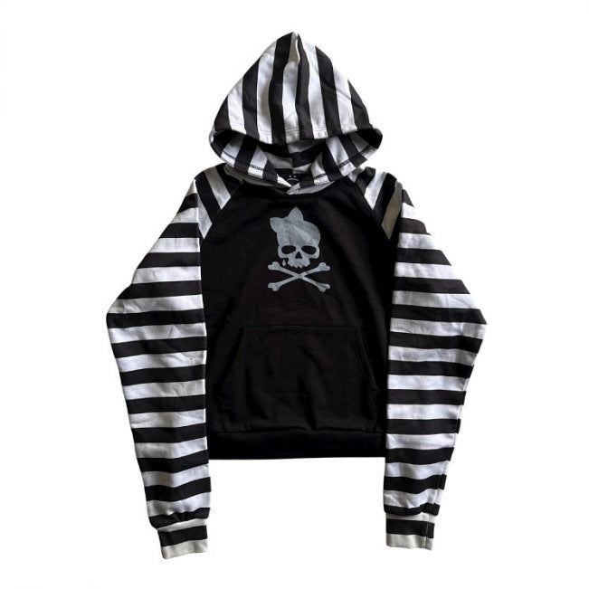 Long-sleeve Crewneck Striped Sweatshirt