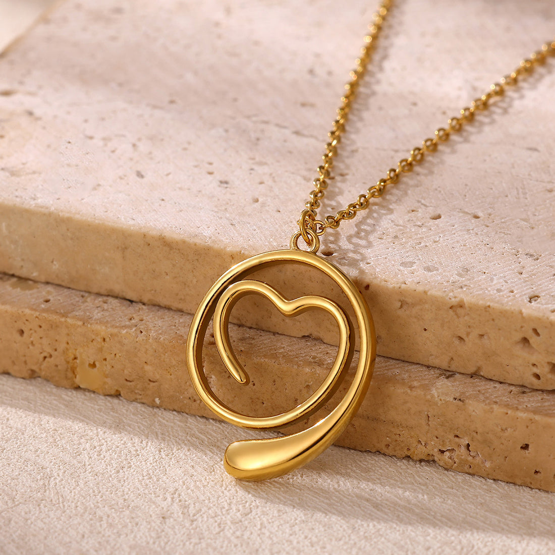 Geometric Heart-Shaped Droplet Minimalist Necklace For Women