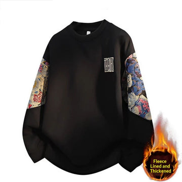 Jersey de manga larga con forro polar, estilo étnico y vintage