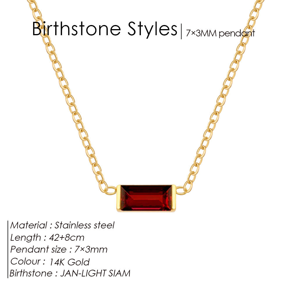 18K Gold-plated Layered Choker With A December Birthstone Pendant