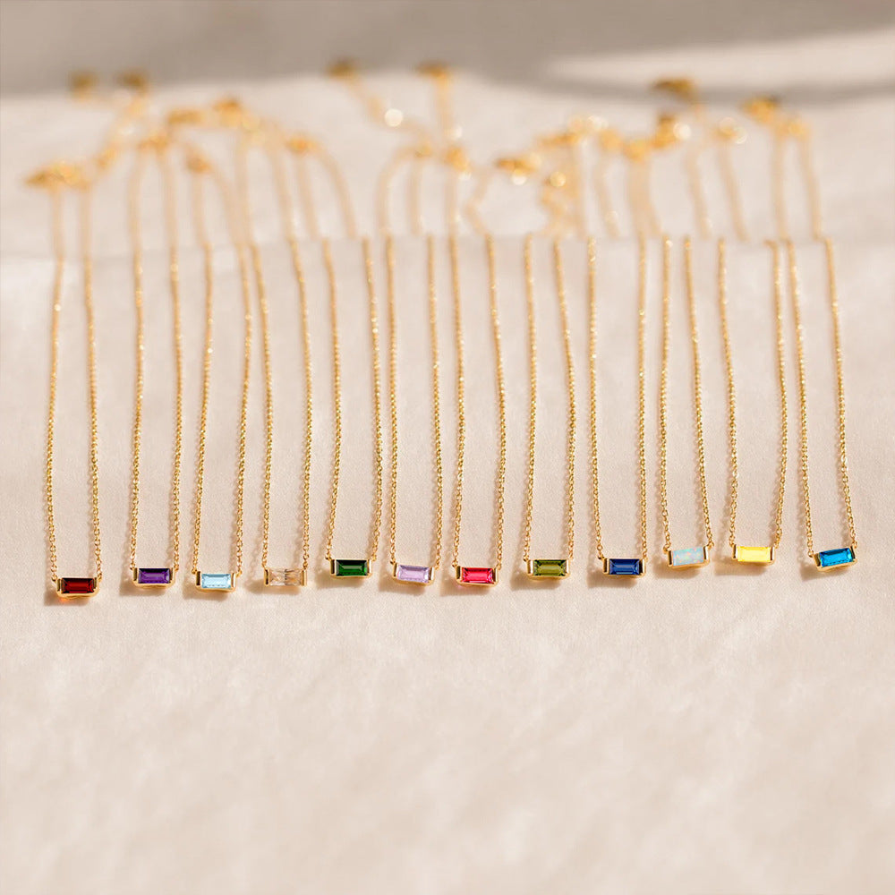 18K Gold-plated Layered Choker With A December Birthstone Pendant