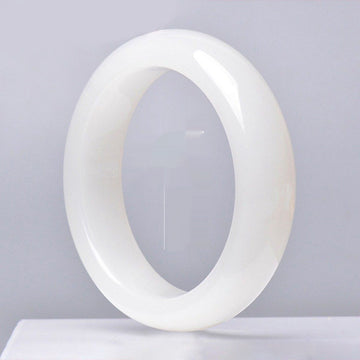 Natural Xinjiang Mutton-fat Grade White Jade Bracelet, Hetian
