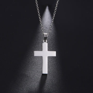 Collar con colgante de cruz de oro suave y minimalista para hombre y mujer